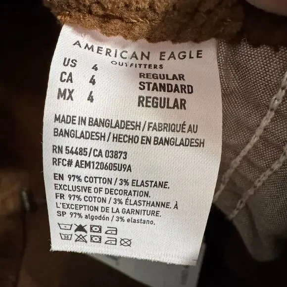 28. NWT American Eagle Super Hi-RIse Brown Corduroy A-Line Button Up Skirt SZ:4 - Picture 7 of 9